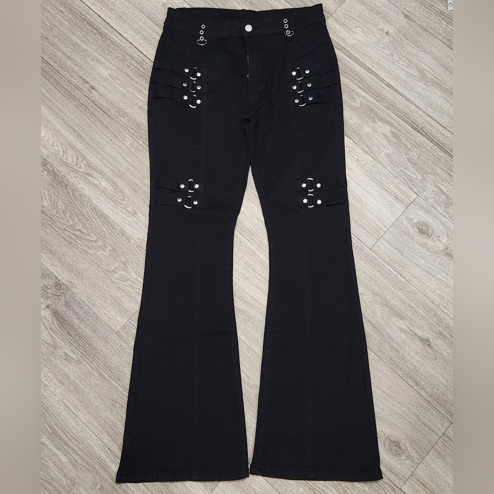 SOLD Black Alternative Goth Punk Witchy Bondage Harness Jeans